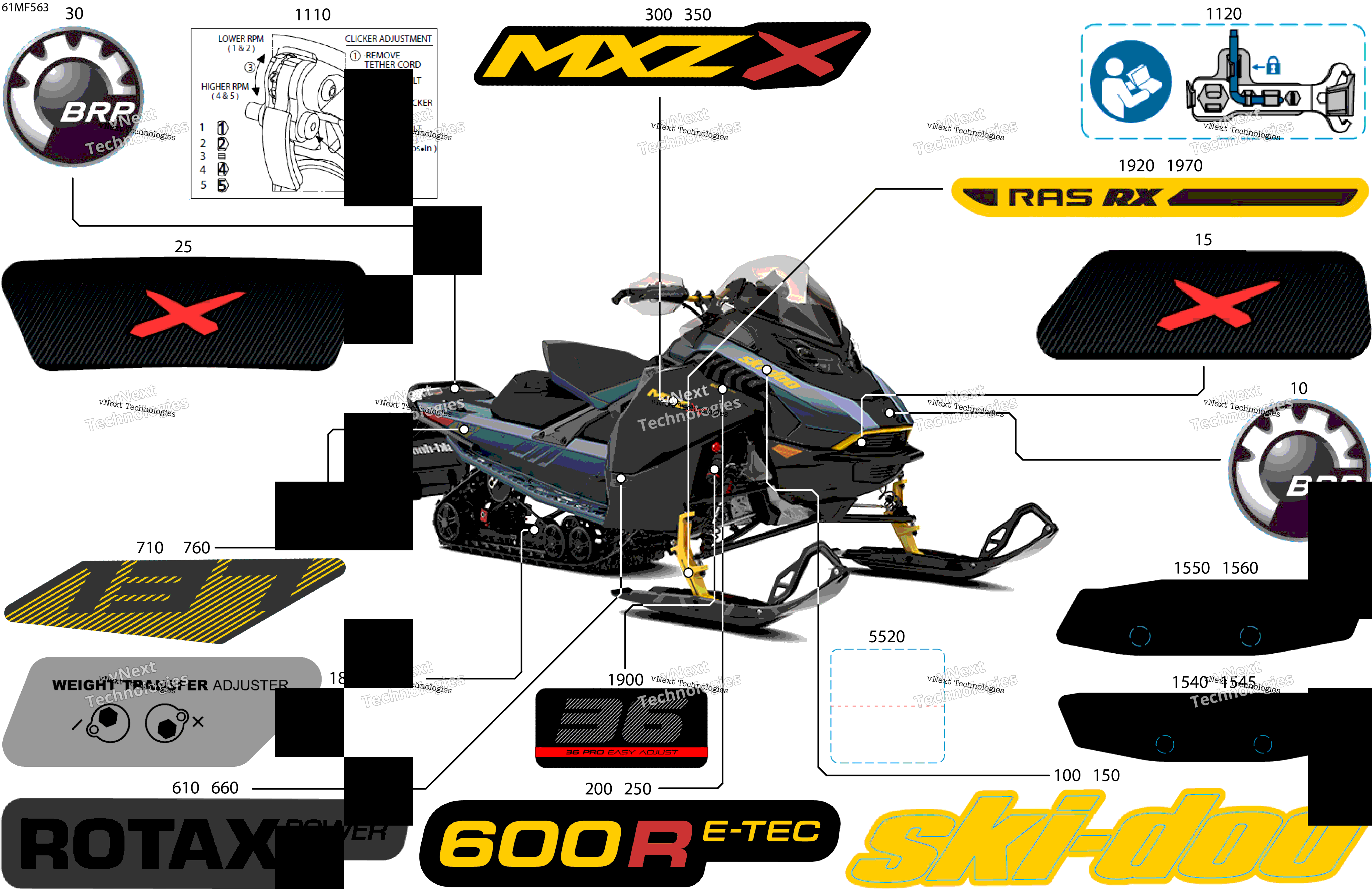 2026 MXZ - X - 600R E -TEC - UVTG - Mineral Blue - 15X137X1.5IR Track
