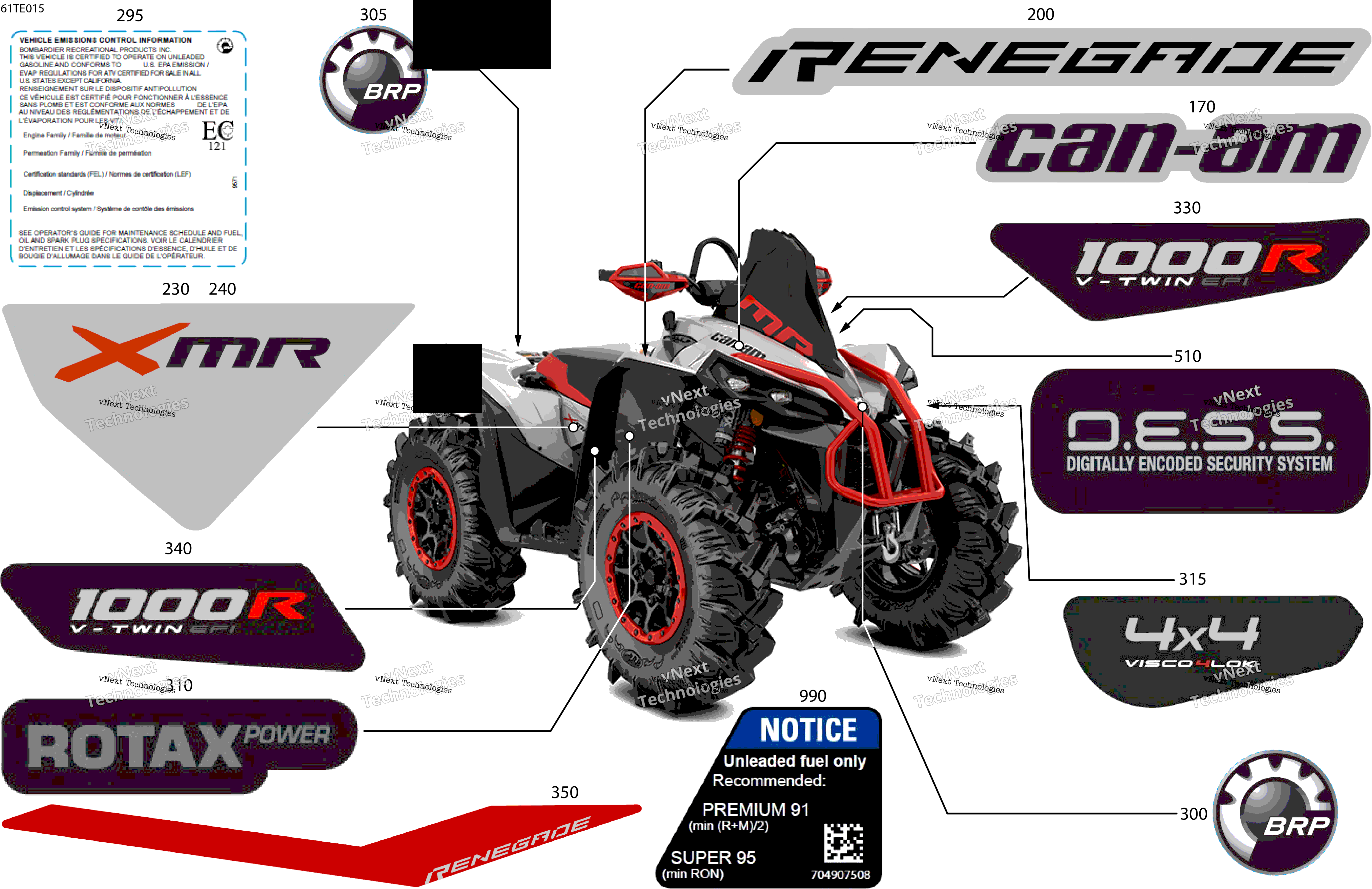 2025 RENEGADE - 4X4 - XMR - 1000R EFI - 5USB - Hyper Silver