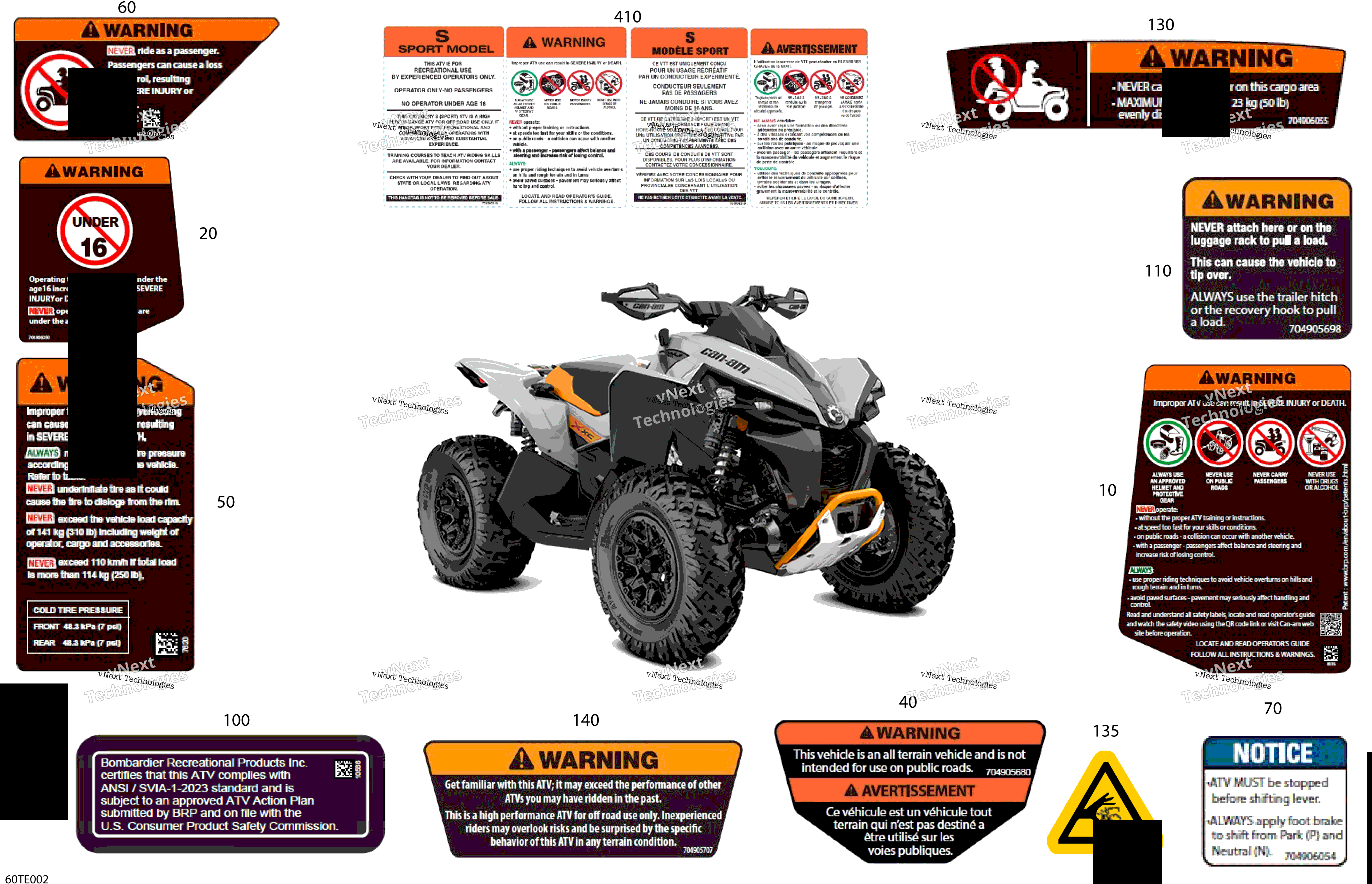 2025 RENEGADE - 4X4 - XMR - 1000R EFI - 5USB - Hyper Silver