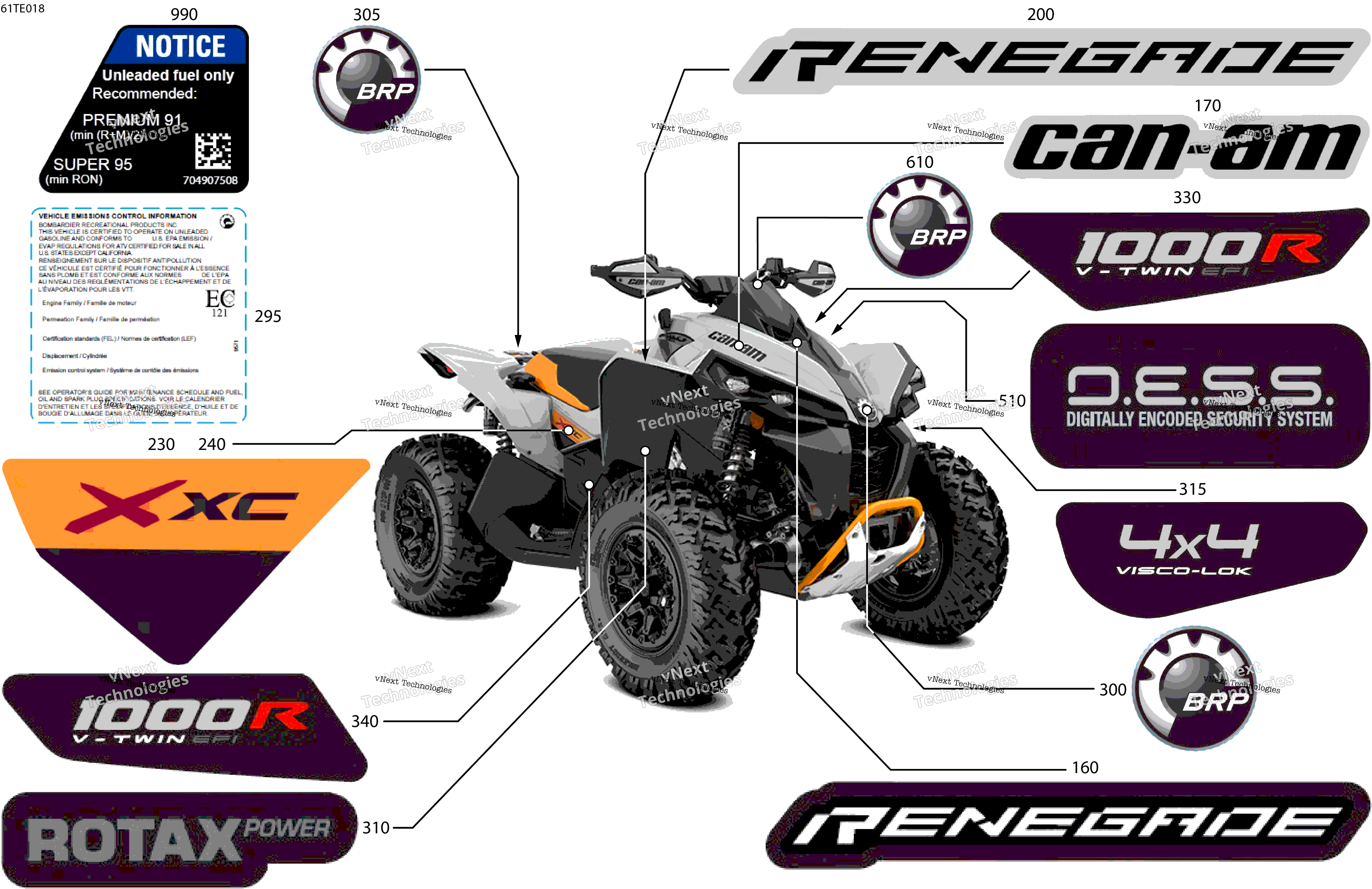 2025 RENEGADE - 4X4 - XXC - 1000R EFI - 5VSA - Catalyst Gray