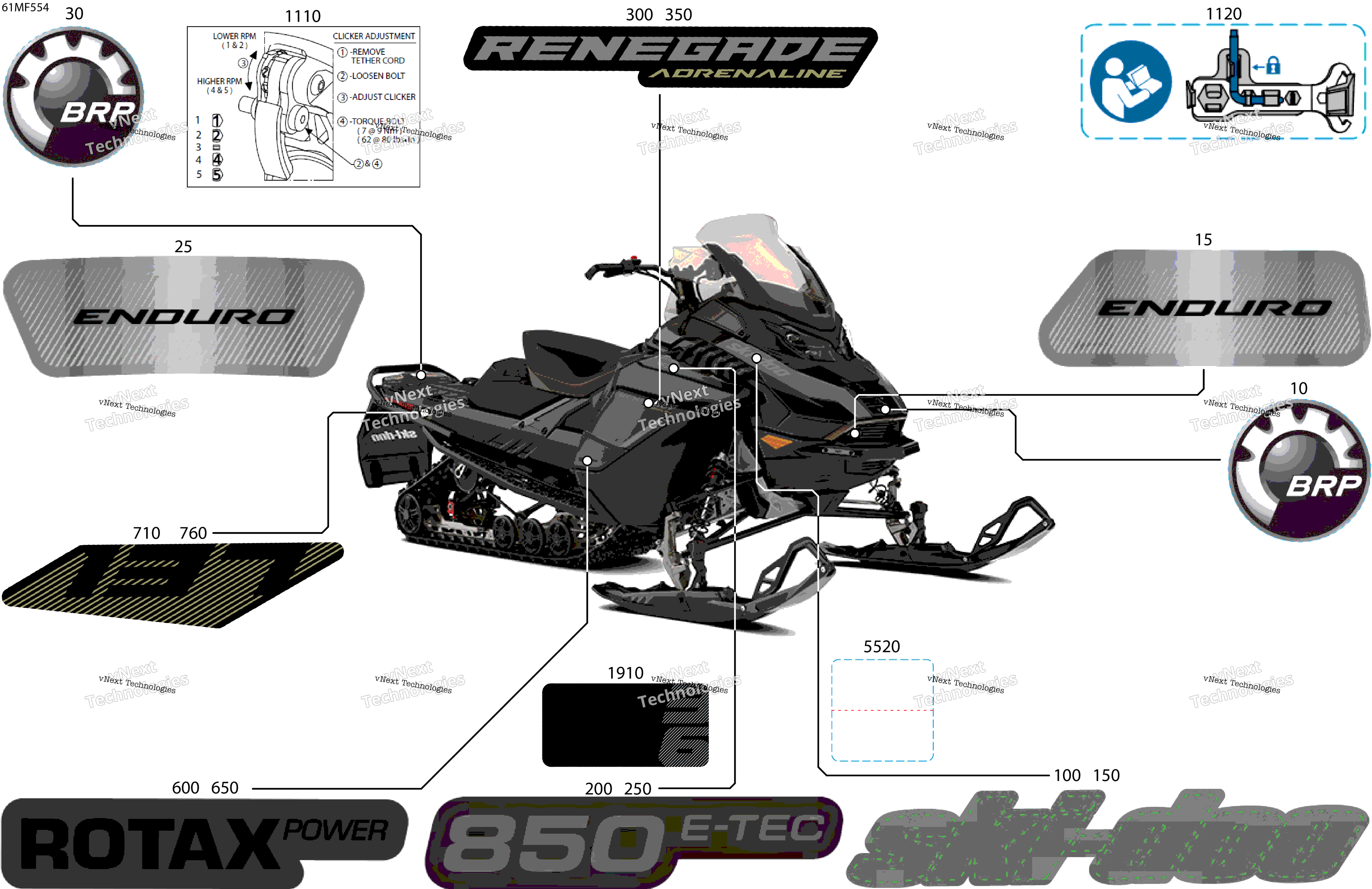 2026 RENEGADE - Adrenaline with Enduro Package - 850 E-TEC - URTA - Deep Black - 15X137X1.25IR Track