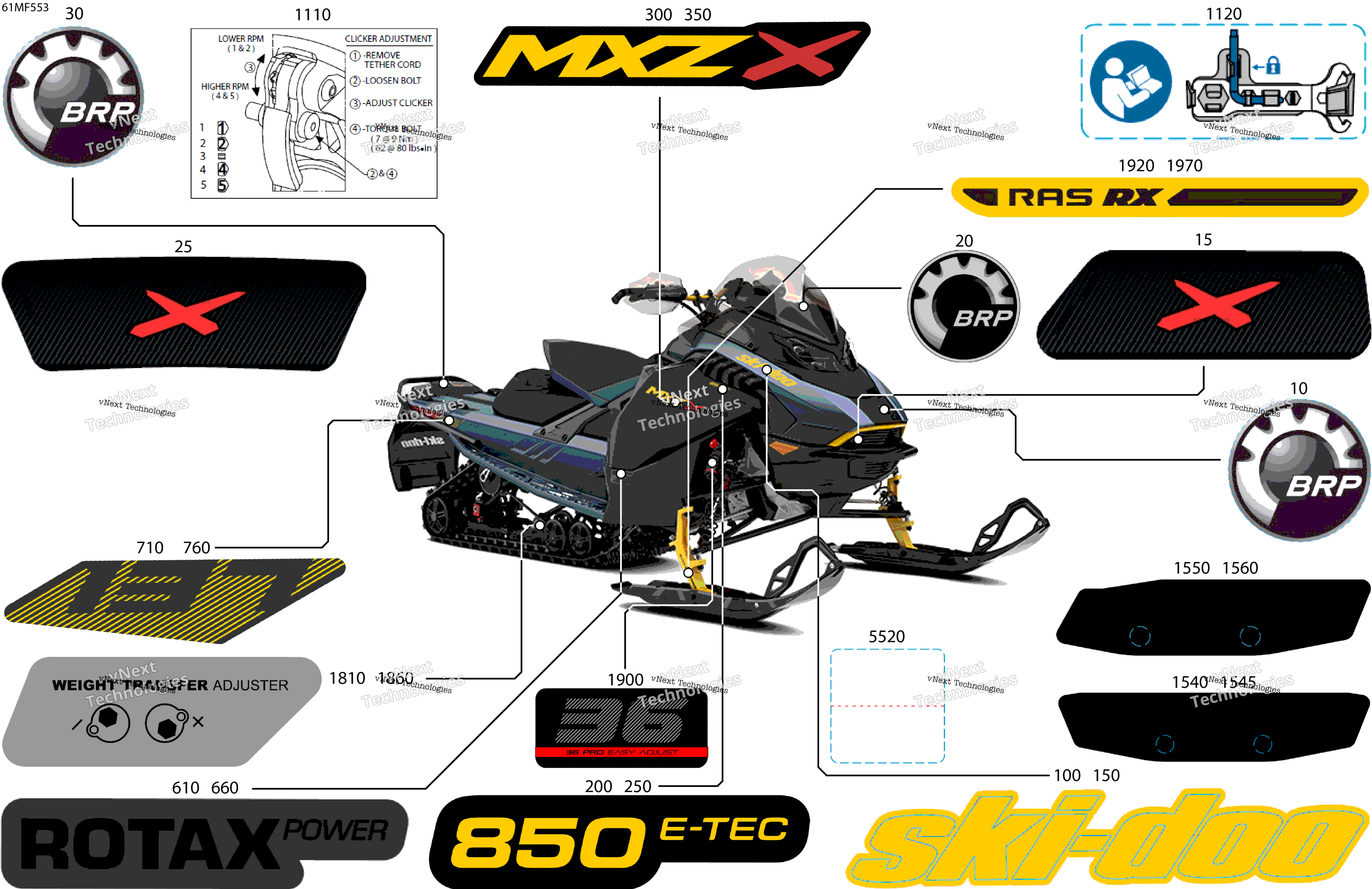 2026 MXZ - X - 850 E-TEC - UPTJ - Mineral Blue - 15X137X1.25IR Track