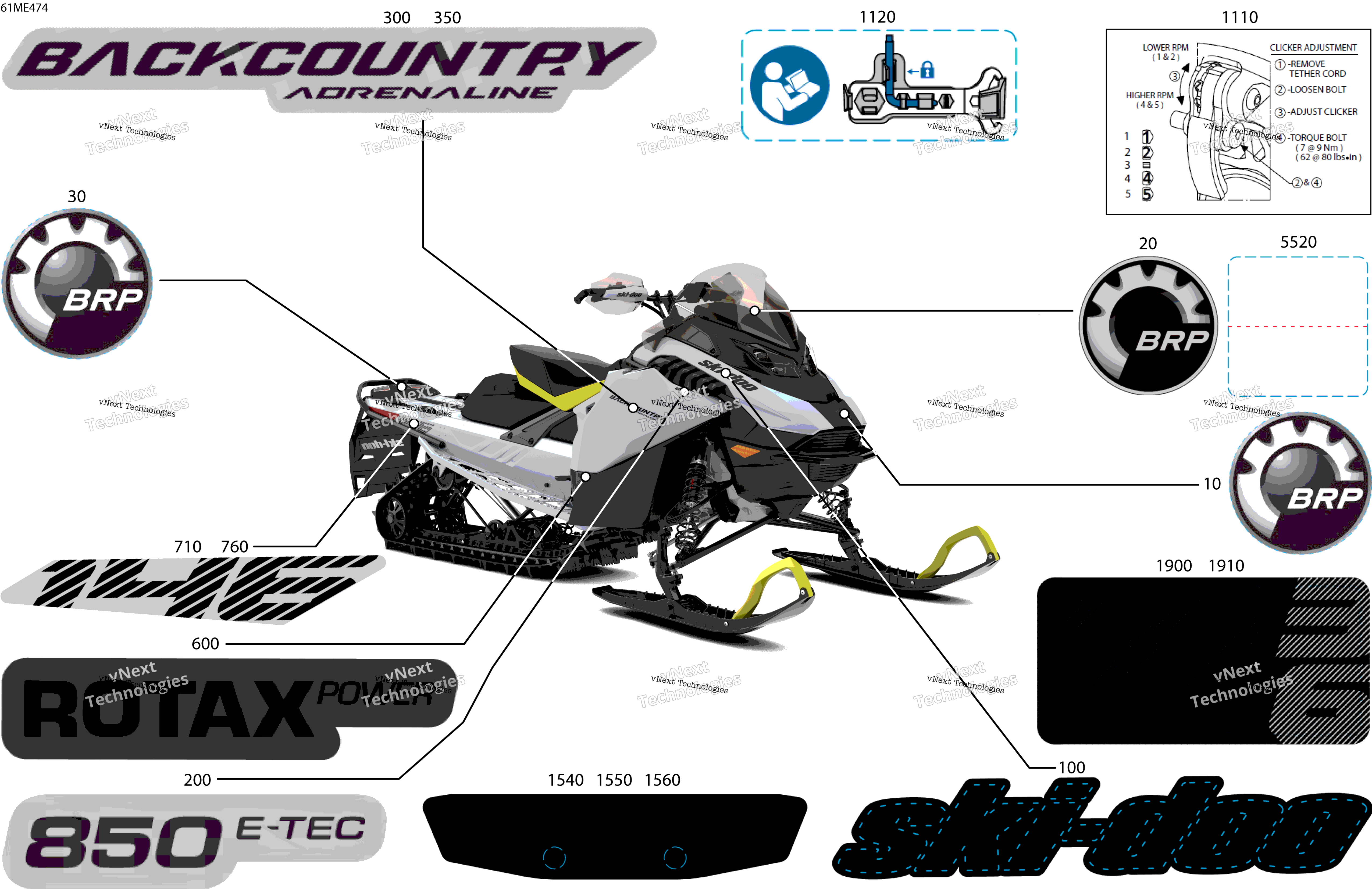 2025 BACKCOUNTRY - 850 E-TEC - Adrenaline - UGSC - Catalyst Gray - 146X15X1.6C Track