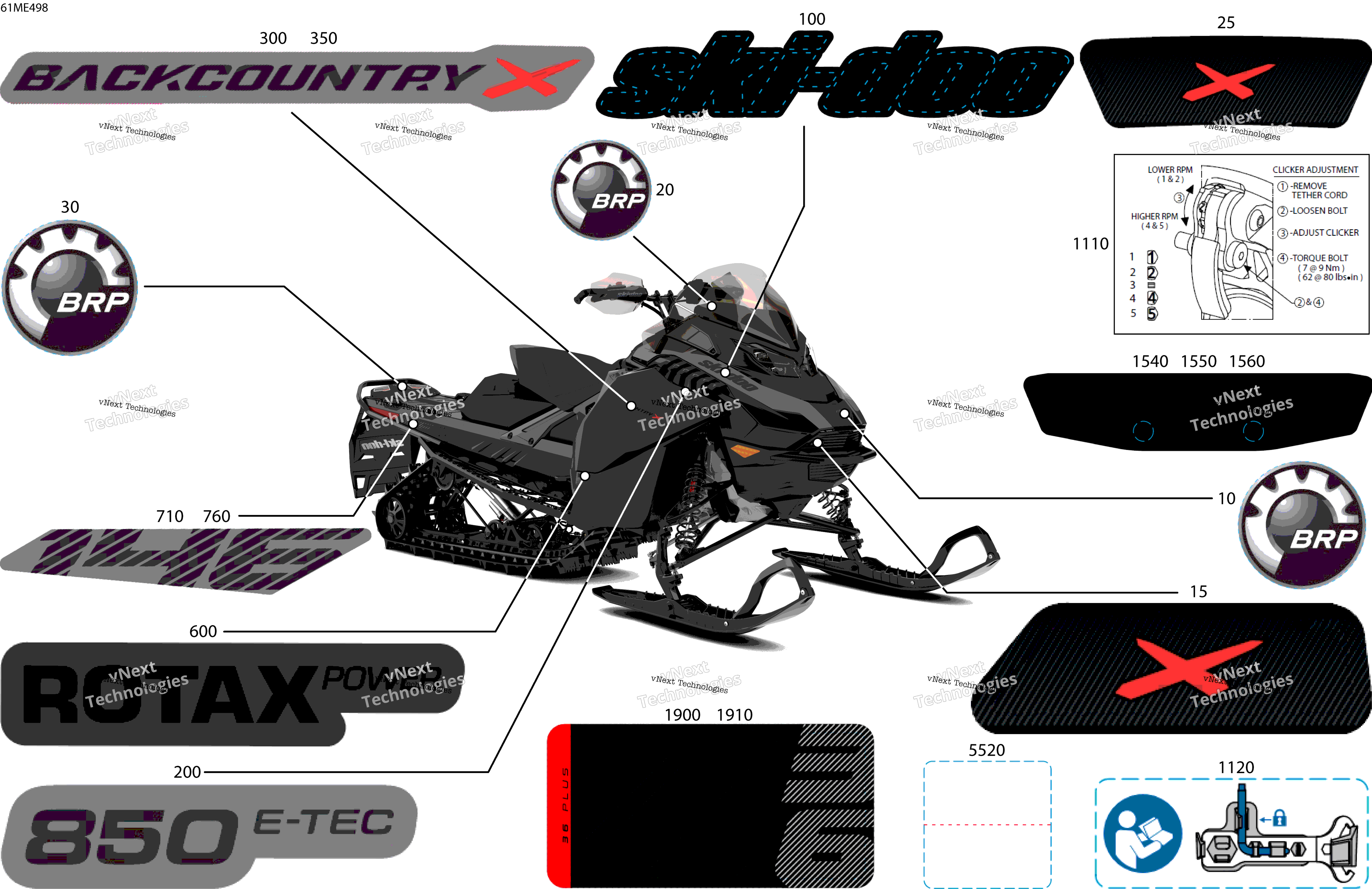 2025 BACKCOUNTRY - 850 E-TEC - X - UXSG - Monument Gray - 146X16X2.0P Track