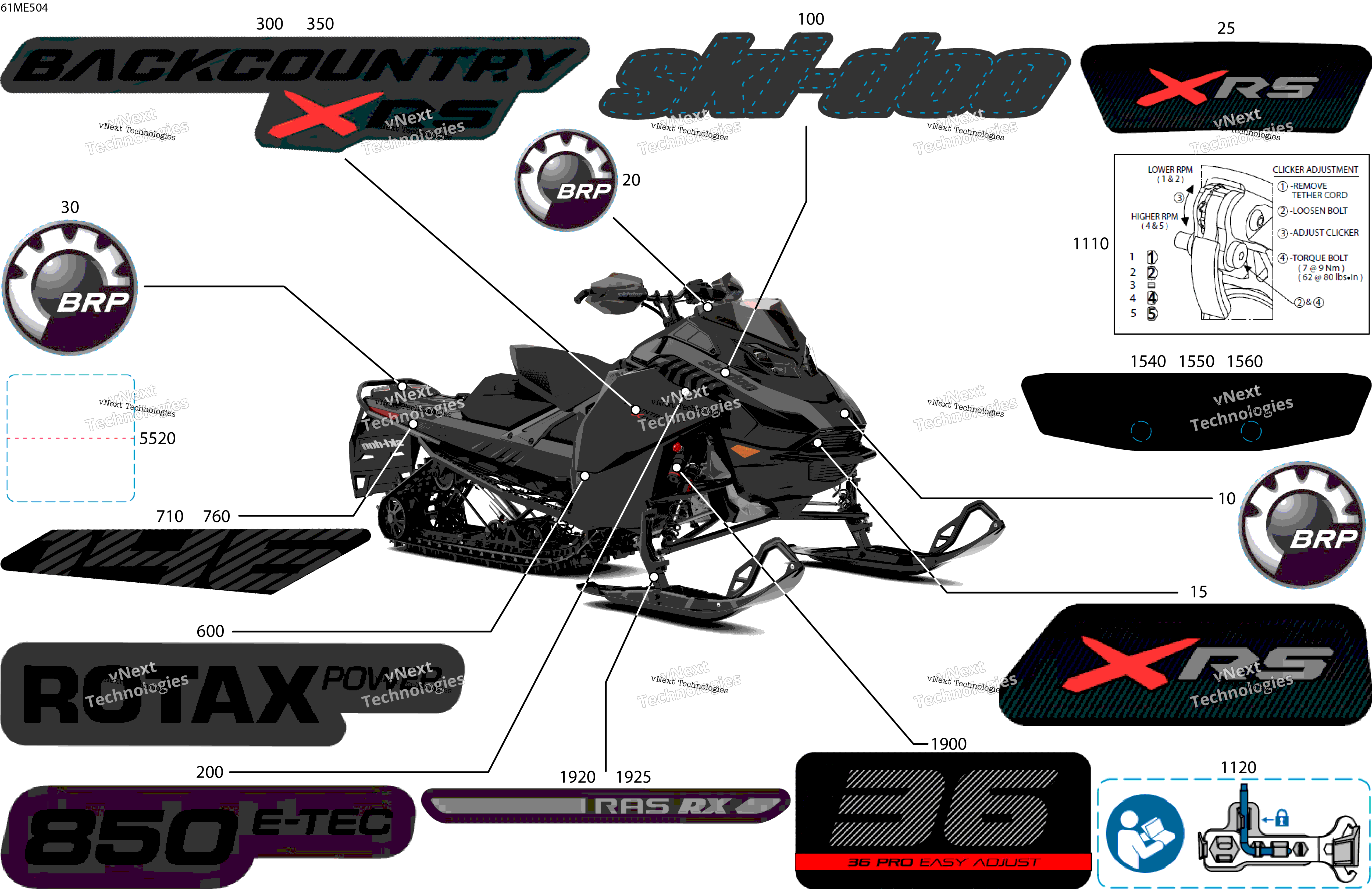 2025 BACKCOUNTRY - 850 E-TEC - X-RS - UYS3 - Deep Black - 146X15X1.5IS Track