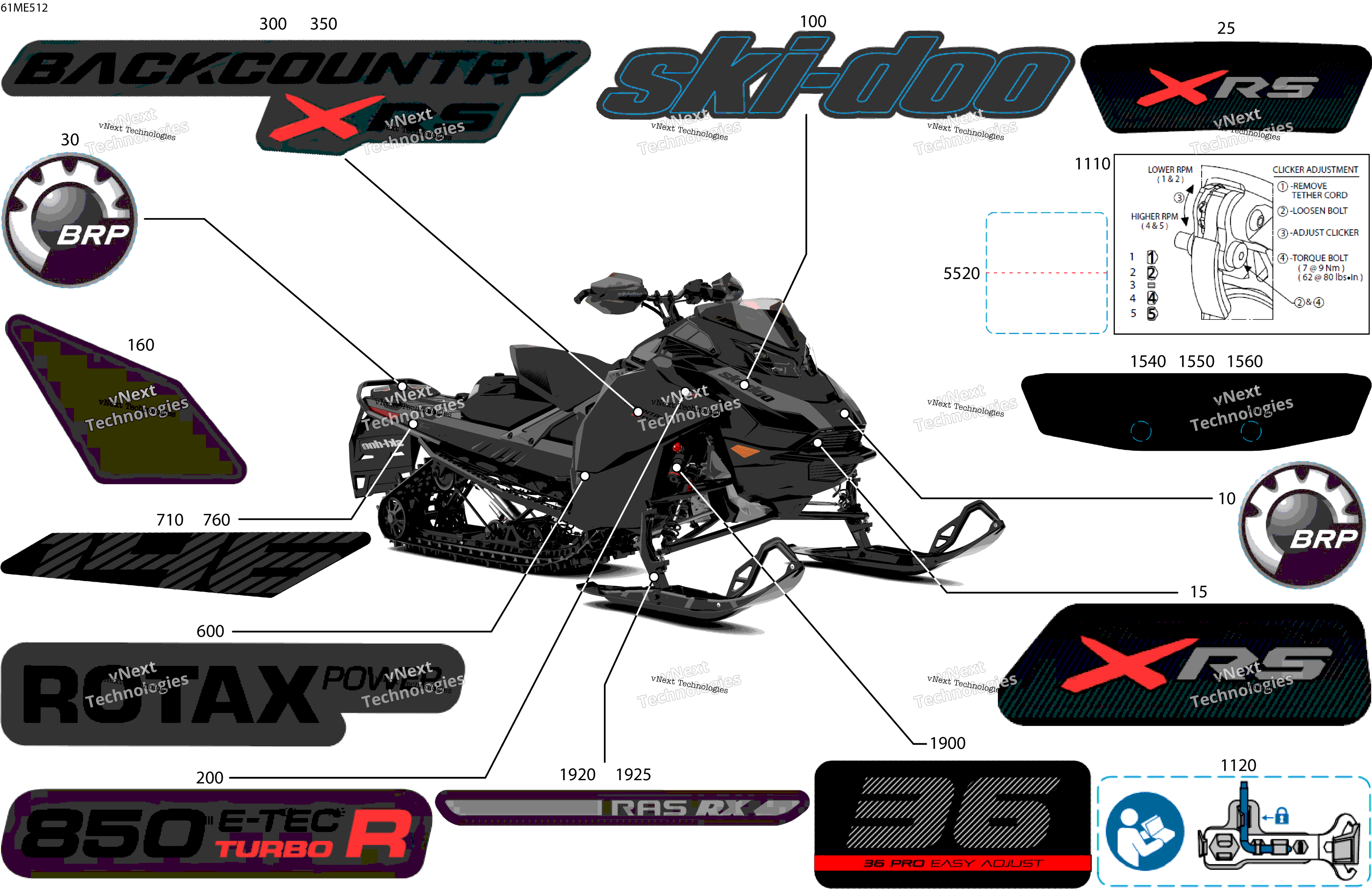 2025 BACKCOUNTRY - 850 E-TEC Turbo R - X-RS - UZS4 - Deep Black - 146X15X1.5S Track