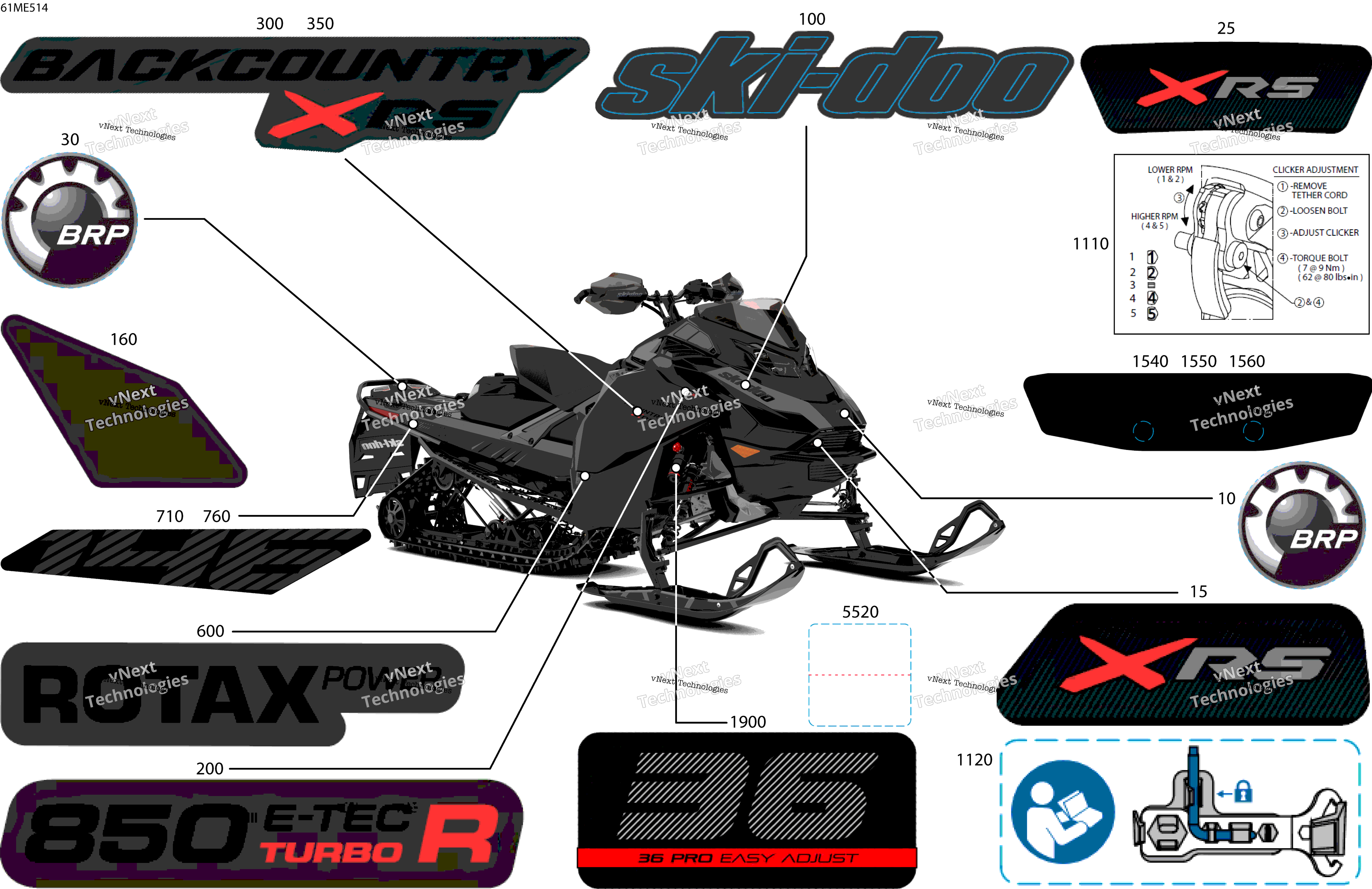 2025 BACKCOUNTRY - 850 E-TEC Turbo R - X-RS - UZS6 - Deep Black - 146X16X2.0P Track