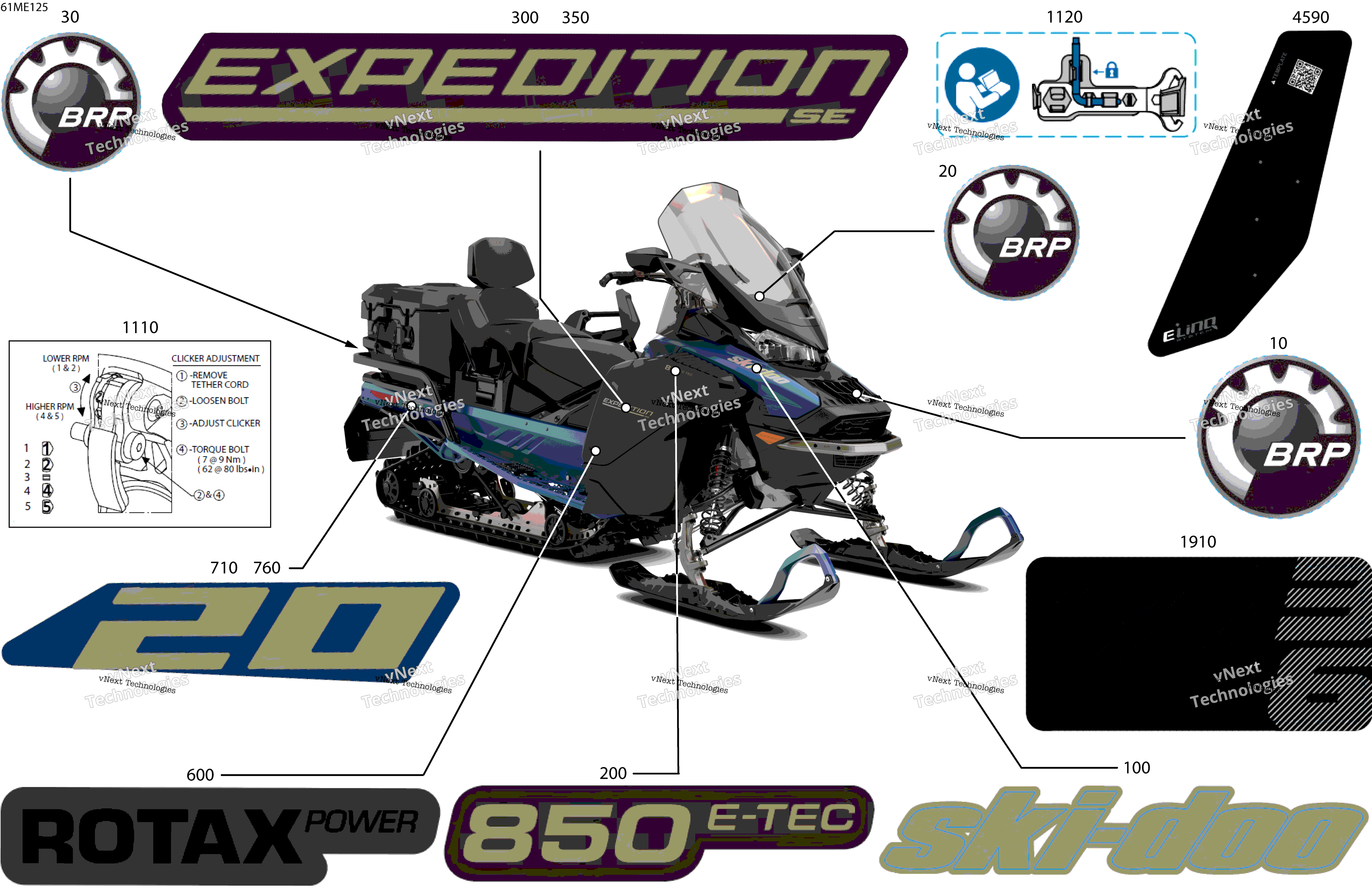 2025 EXPEDITION - 850 E-TEC - SE - AGSB - Dusty Navy Satin - 154X20X1.5CST Track
