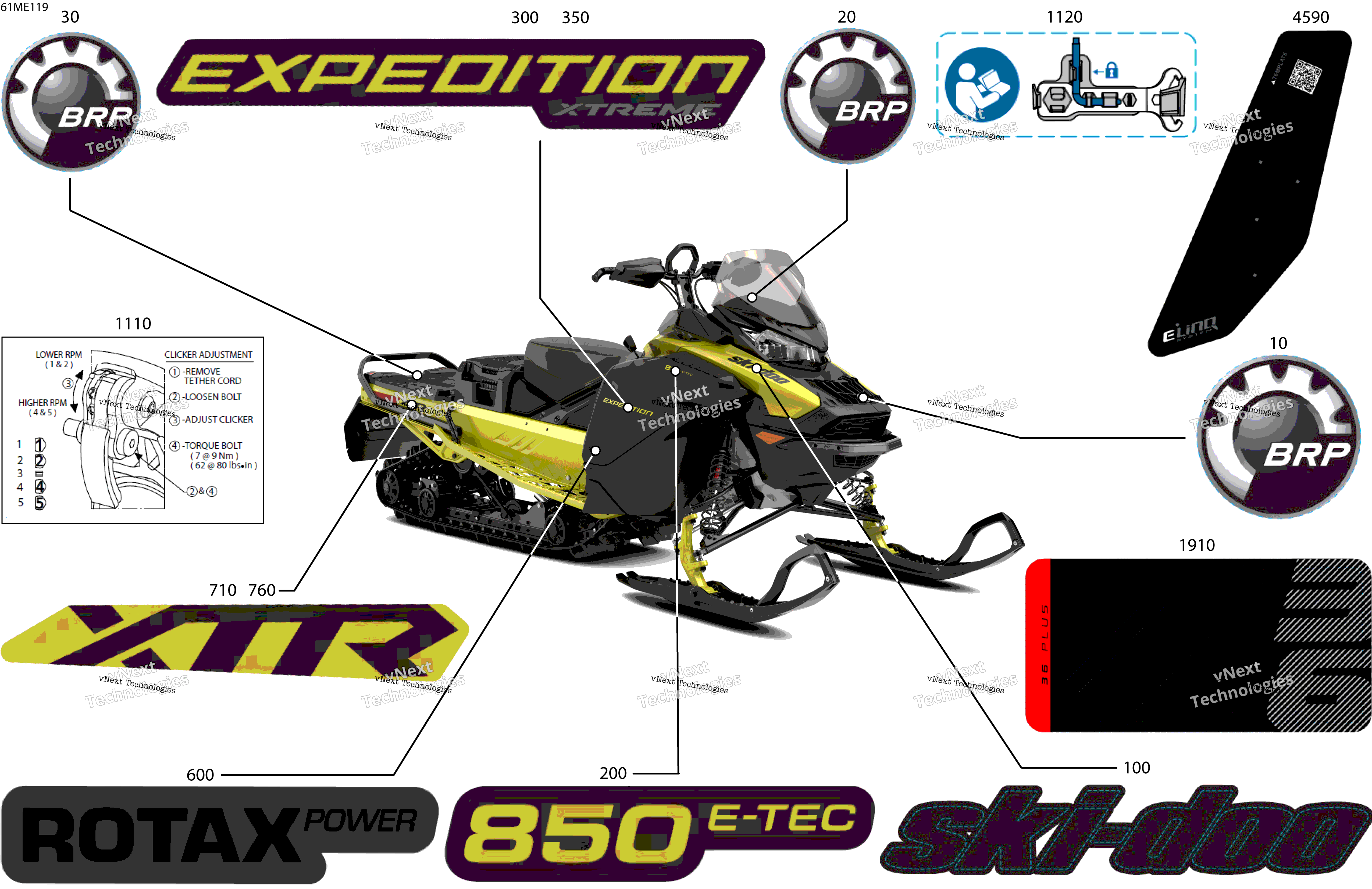 2025 EXPEDITION - 850 E-TEC - Xtreme - ADSC - Flare Yellow HG - 154X20X1.8CST8 Track