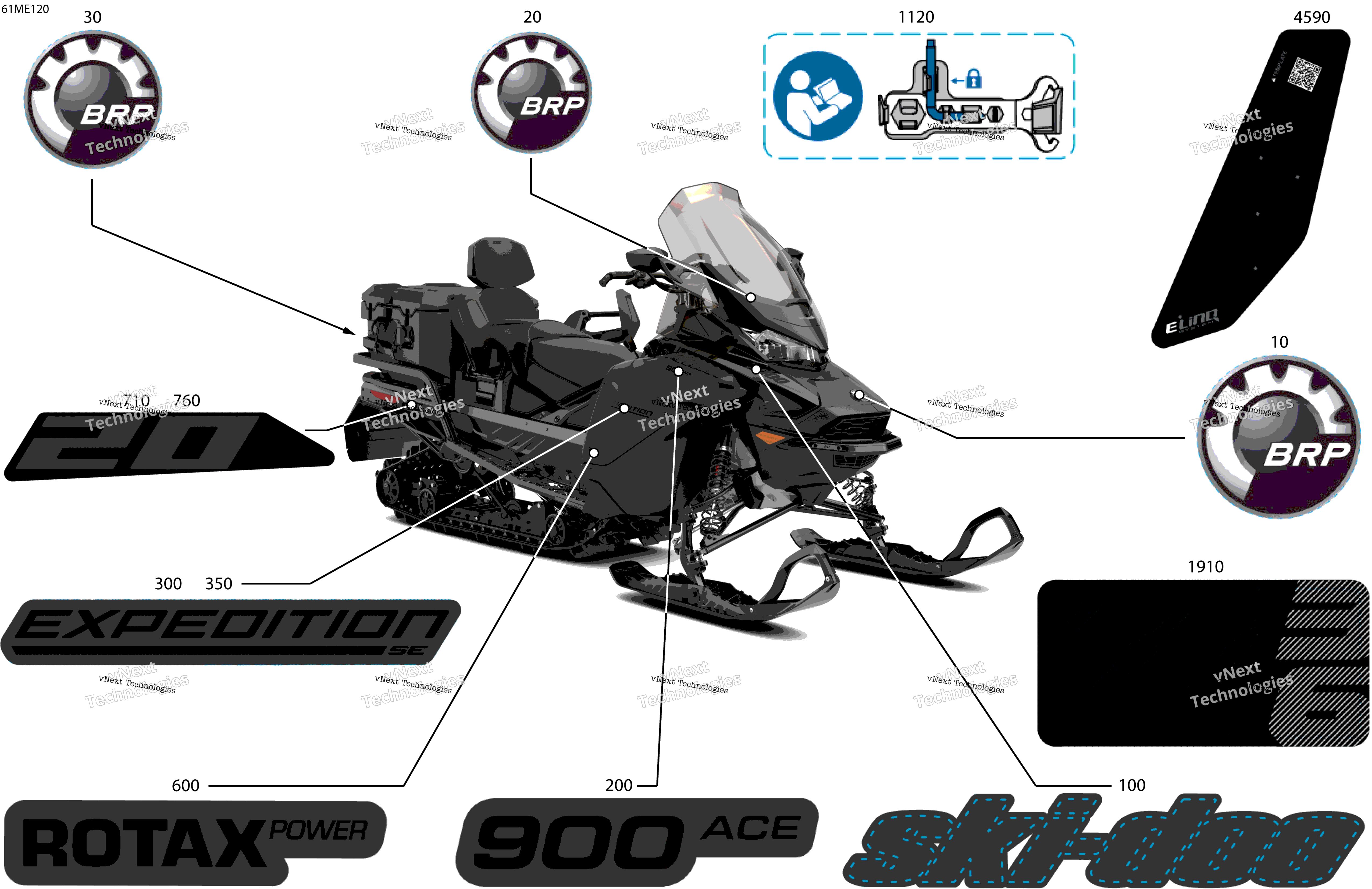 2025 EXPEDITION - 900 ACE - SE - AESA - Deep Black - 154X20X1.8CST8 Track