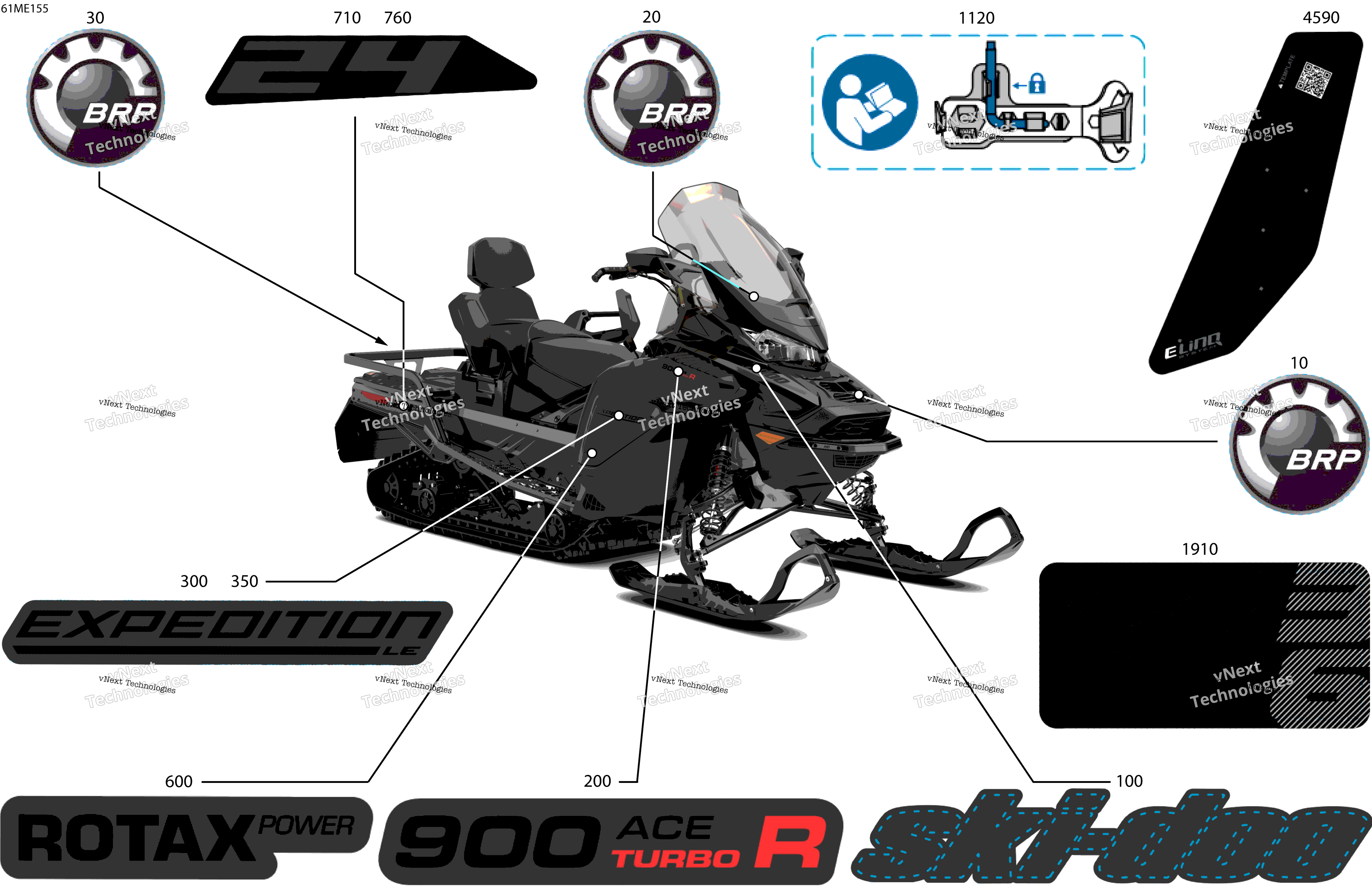 2025 EXPEDITION - 900 ACE TURBO R - LE - AWSD - Deep Black - 154X24X1.5CST Track