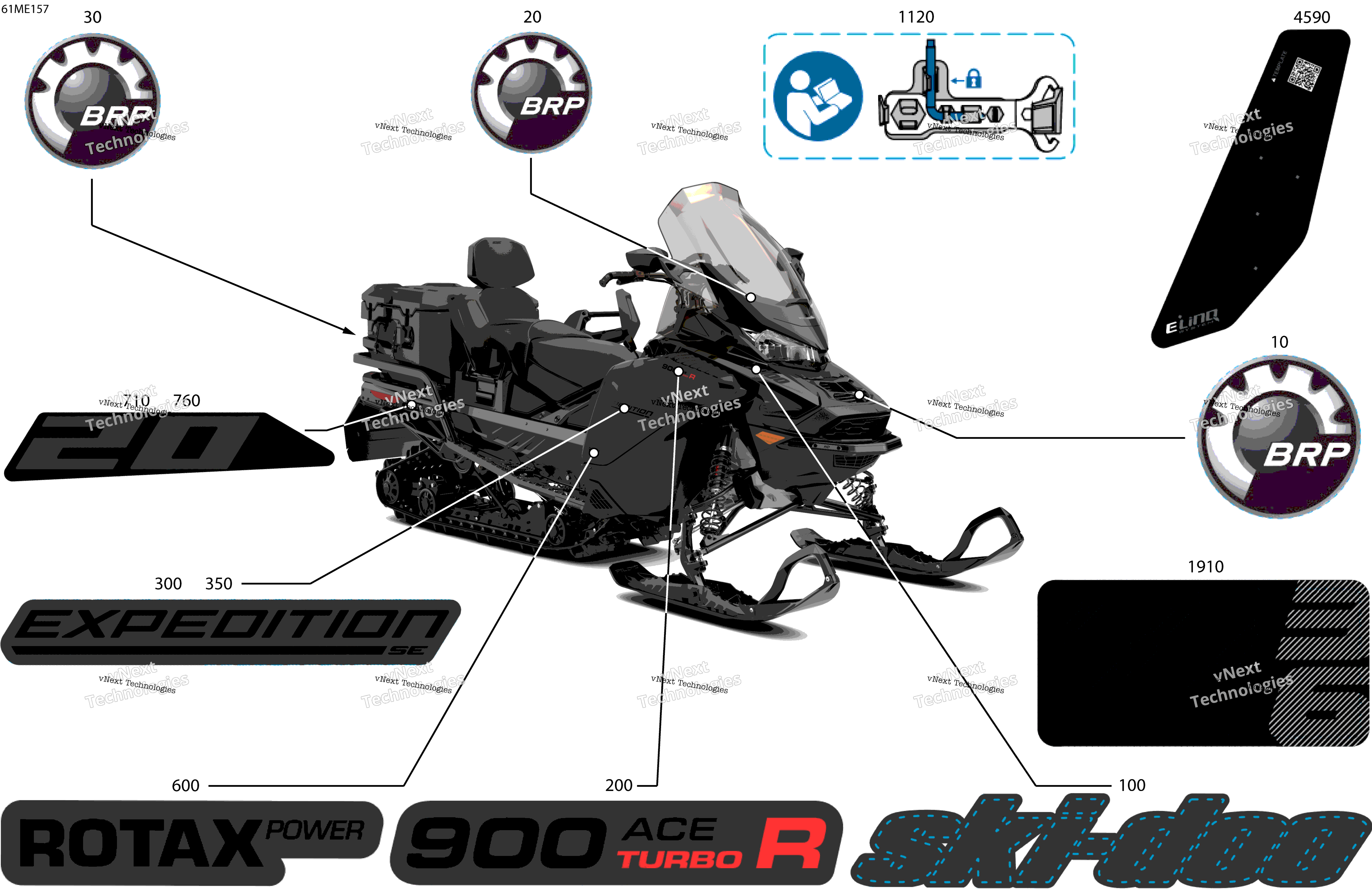 2025 EXPEDITION - 900 ACE TURBO R - SE - AYSG - Deep Black - 154X20X1.5ICST Track