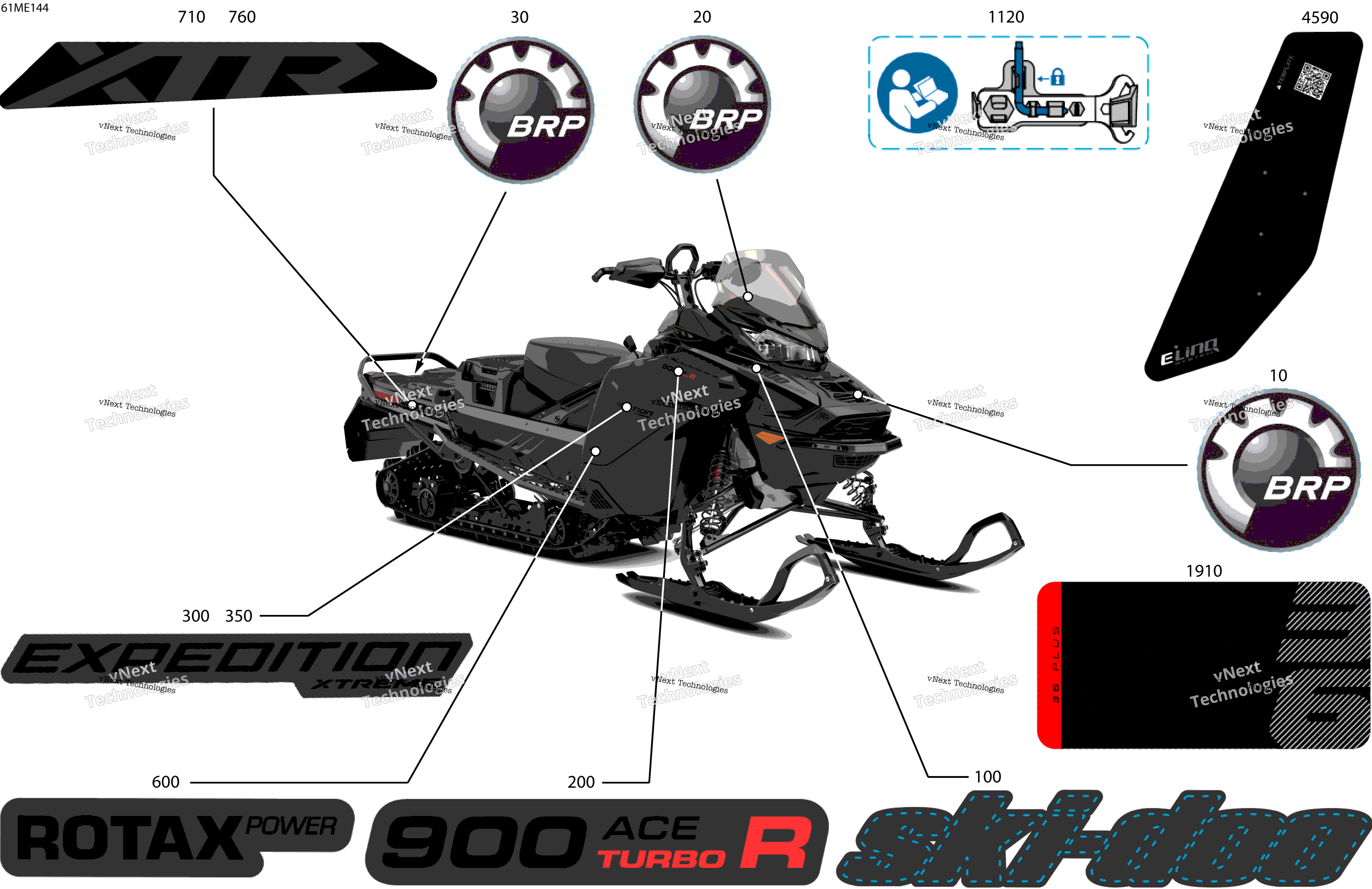 2025 EXPEDITION - 900 ACE TURBO R - Xtreme - APSA - Deep Black - 154X20X1.8CST8 Track
