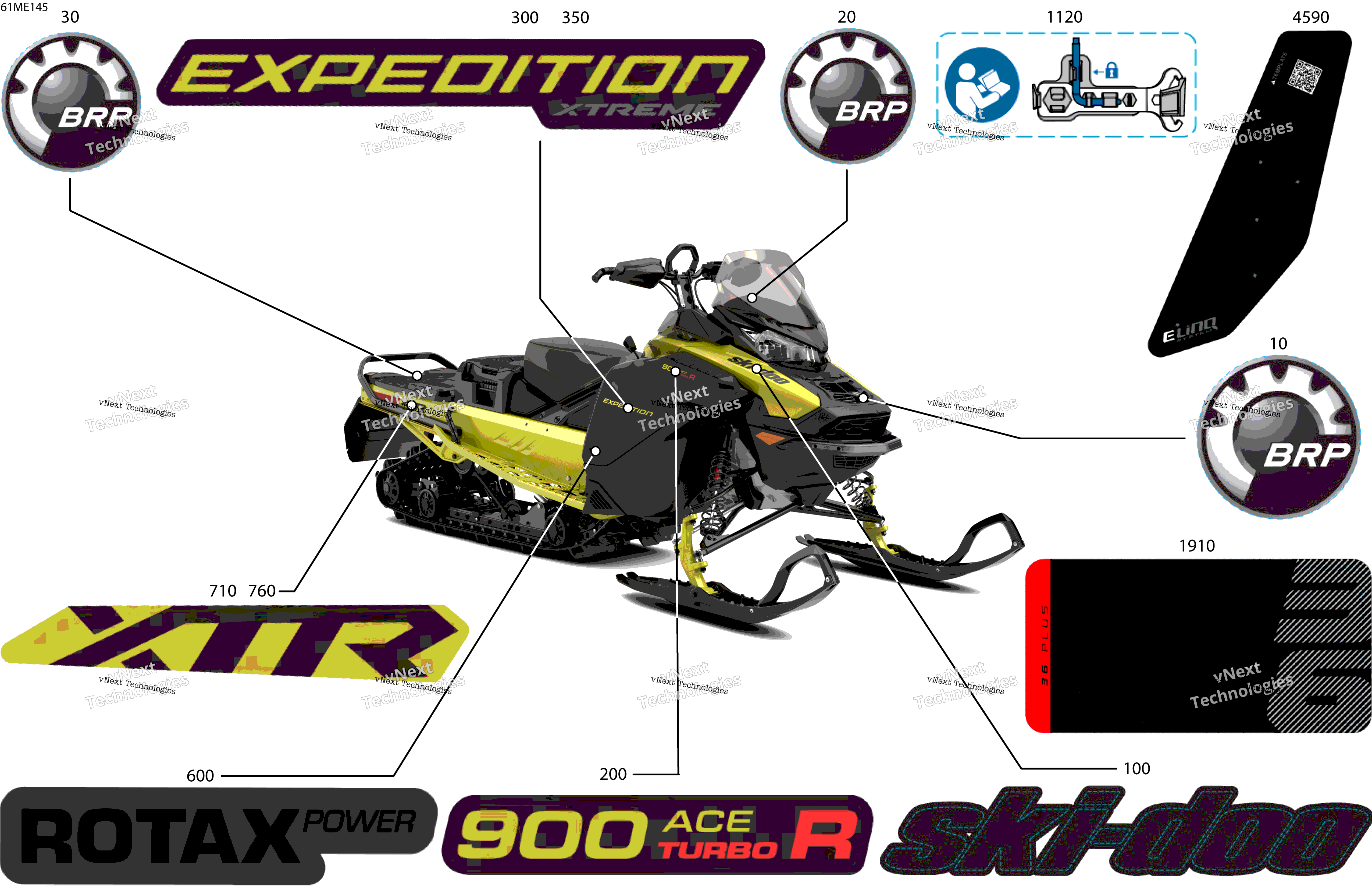 2025 EXPEDITION - 900 ACE TURBO R - Xtreme - APSB - Flare Yellow HG - 154X20X1.8CST8 Track