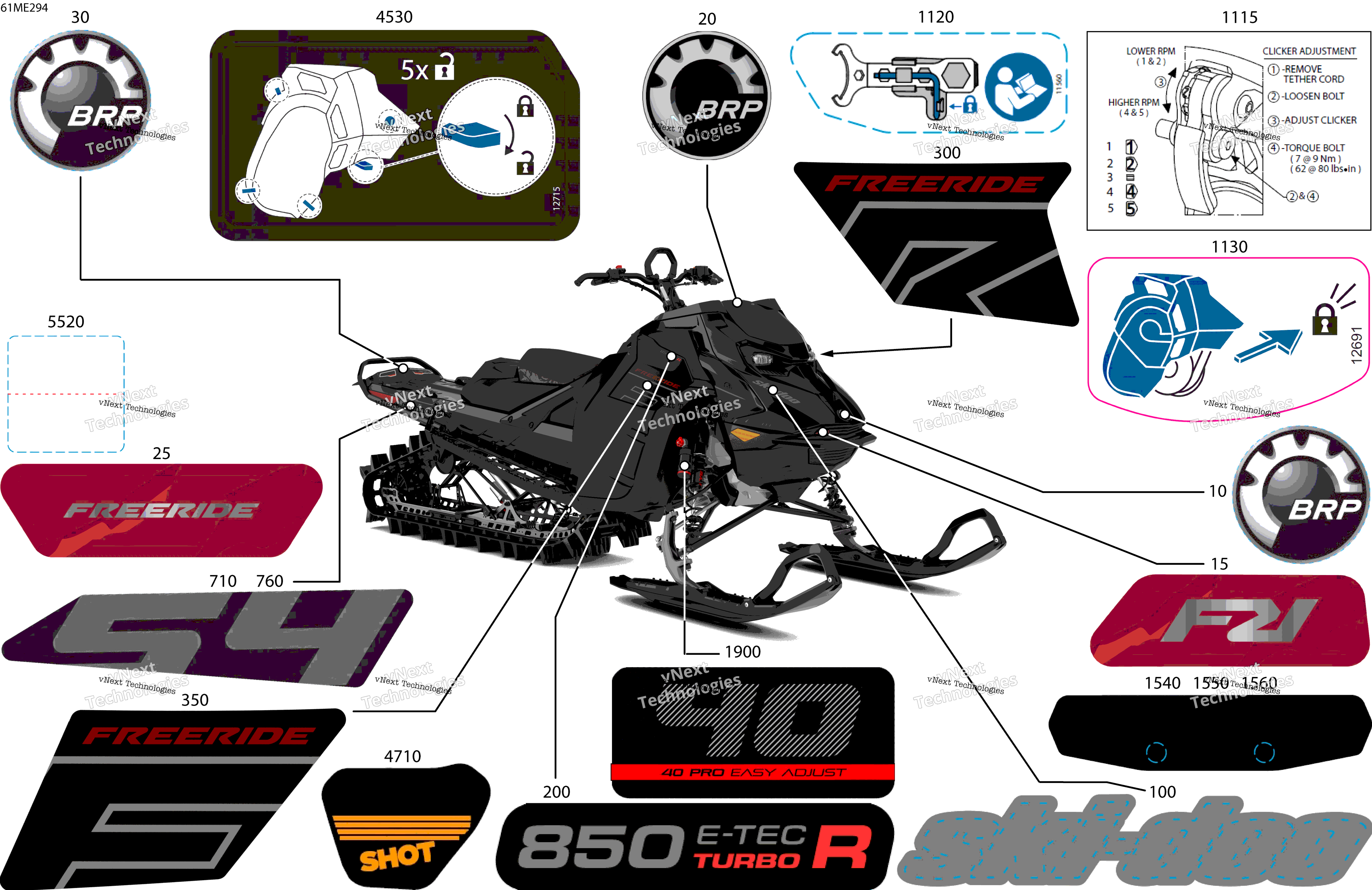 2025 FREERIDE - 850 E-TEC Turbo R - 154 - VDSL - Deep Black - 154X15X3P4 Track