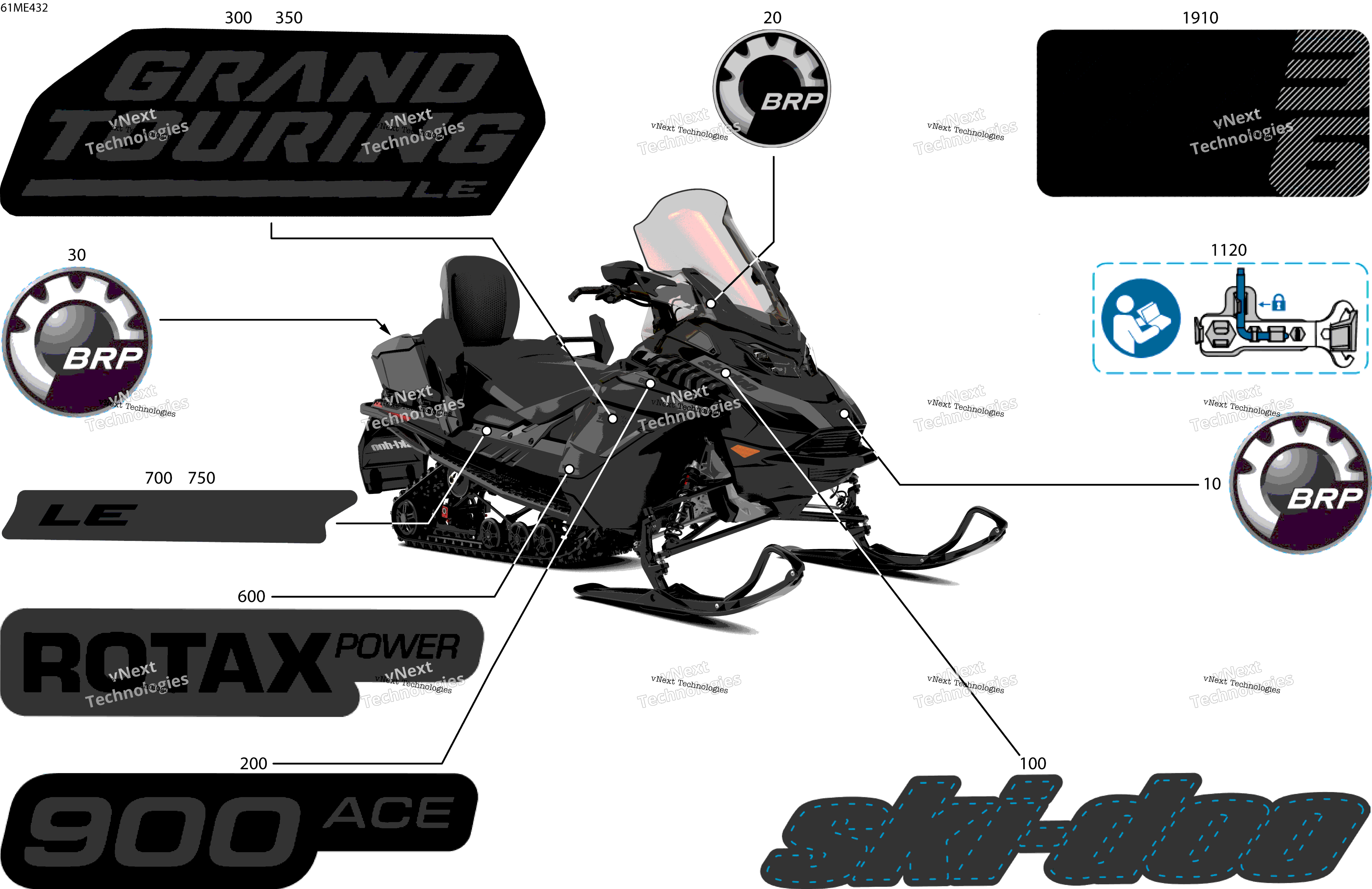 2025 GRAND TOURING - 900 ACE - LE - EBSB - Deep Black - 137X15X1.25ST3 Track
