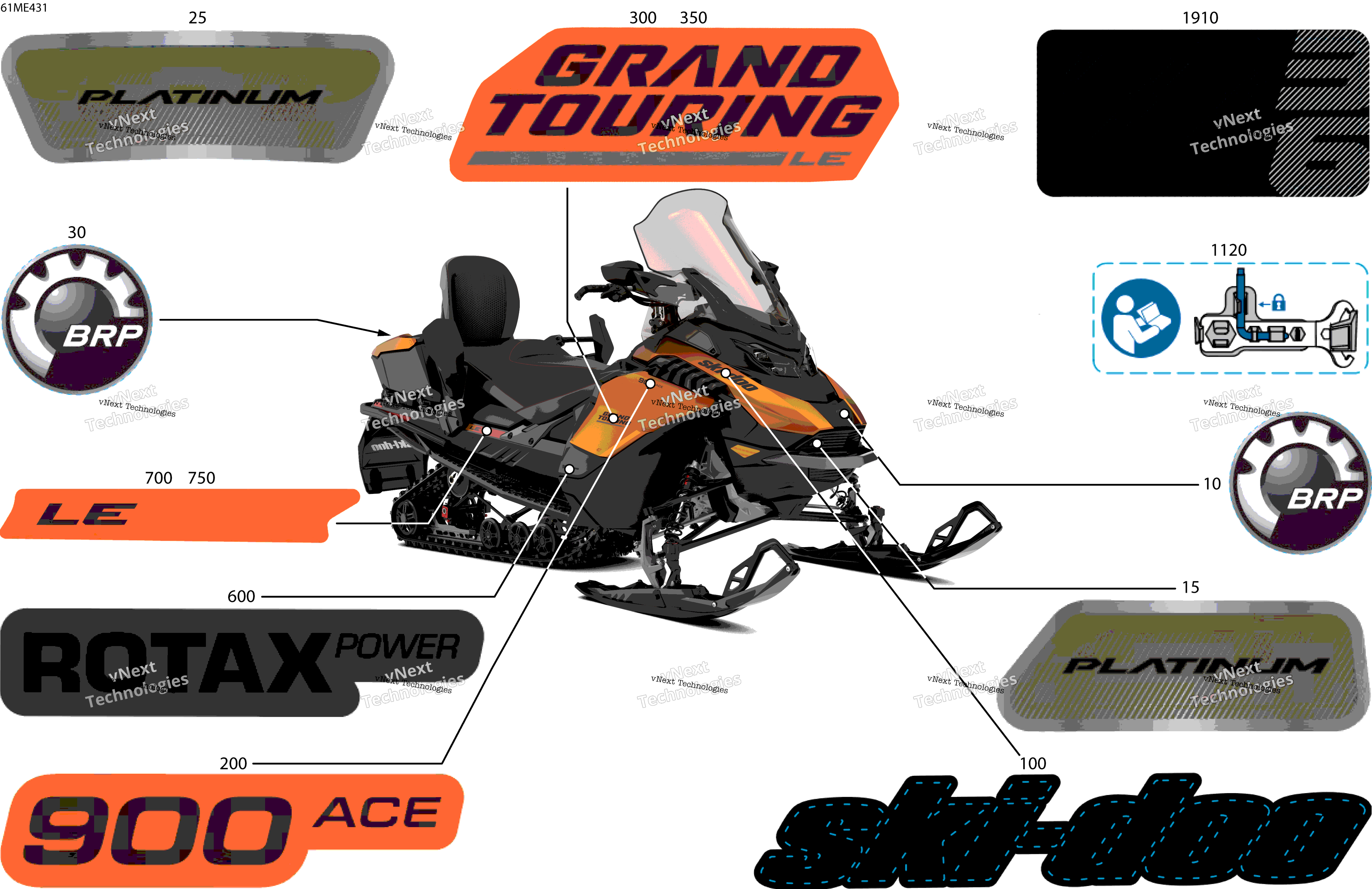 2025 GRAND TOURING - 900 ACE - LE with Luxury Package - EBSA - Orange Metallic - 137X15X1.25ST3IR Track