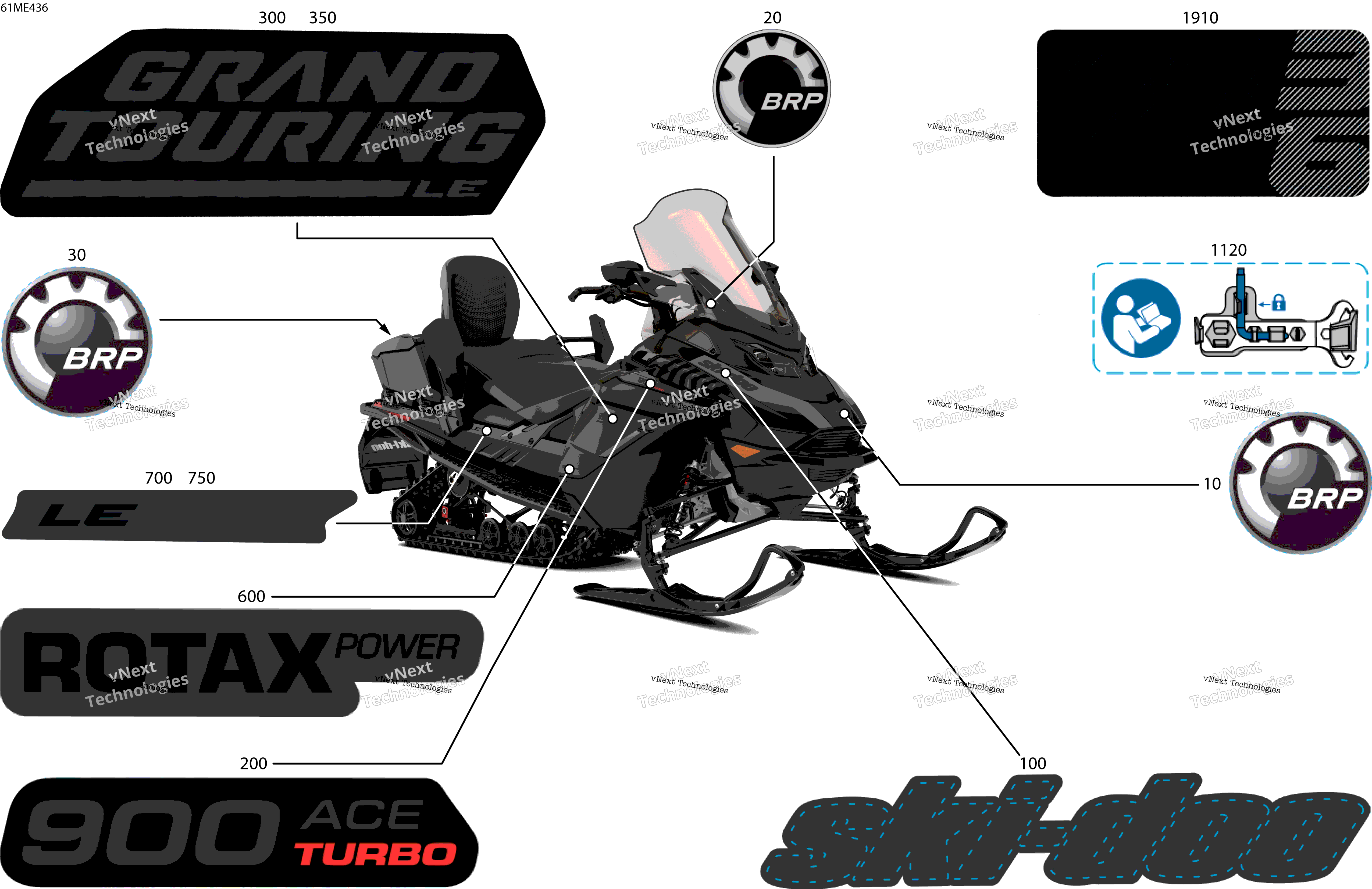 2025 GRAND TOURING - 900 ACE TURBO - LE - ERSB - Deep Black - 137X15X1.25ST3 Track