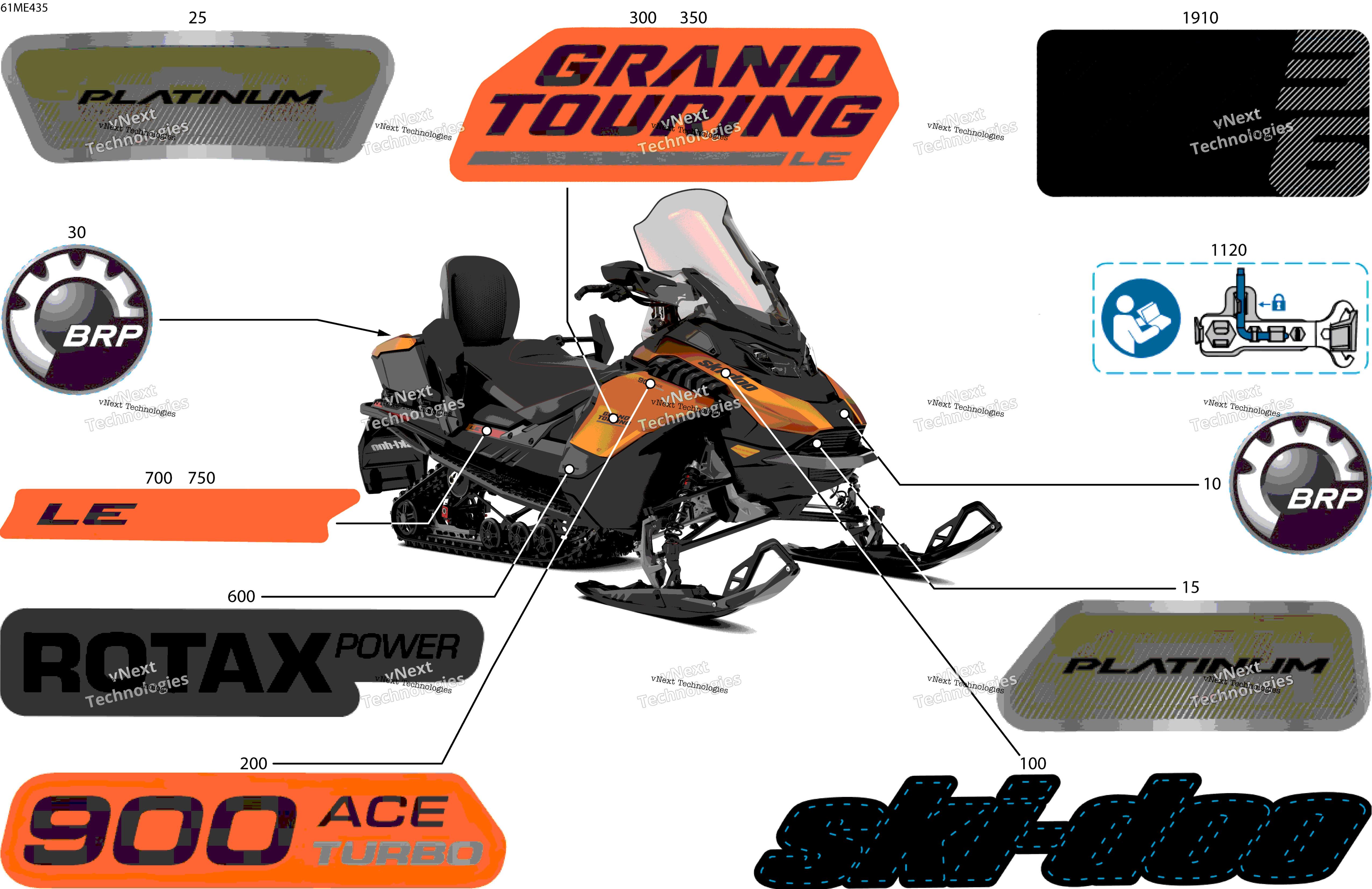 2025 GRAND TOURING - 900 ACE TURBO - LE with Luxury Package - ERSA - Orange Metallic - 137X15X1.25ST3IR Track