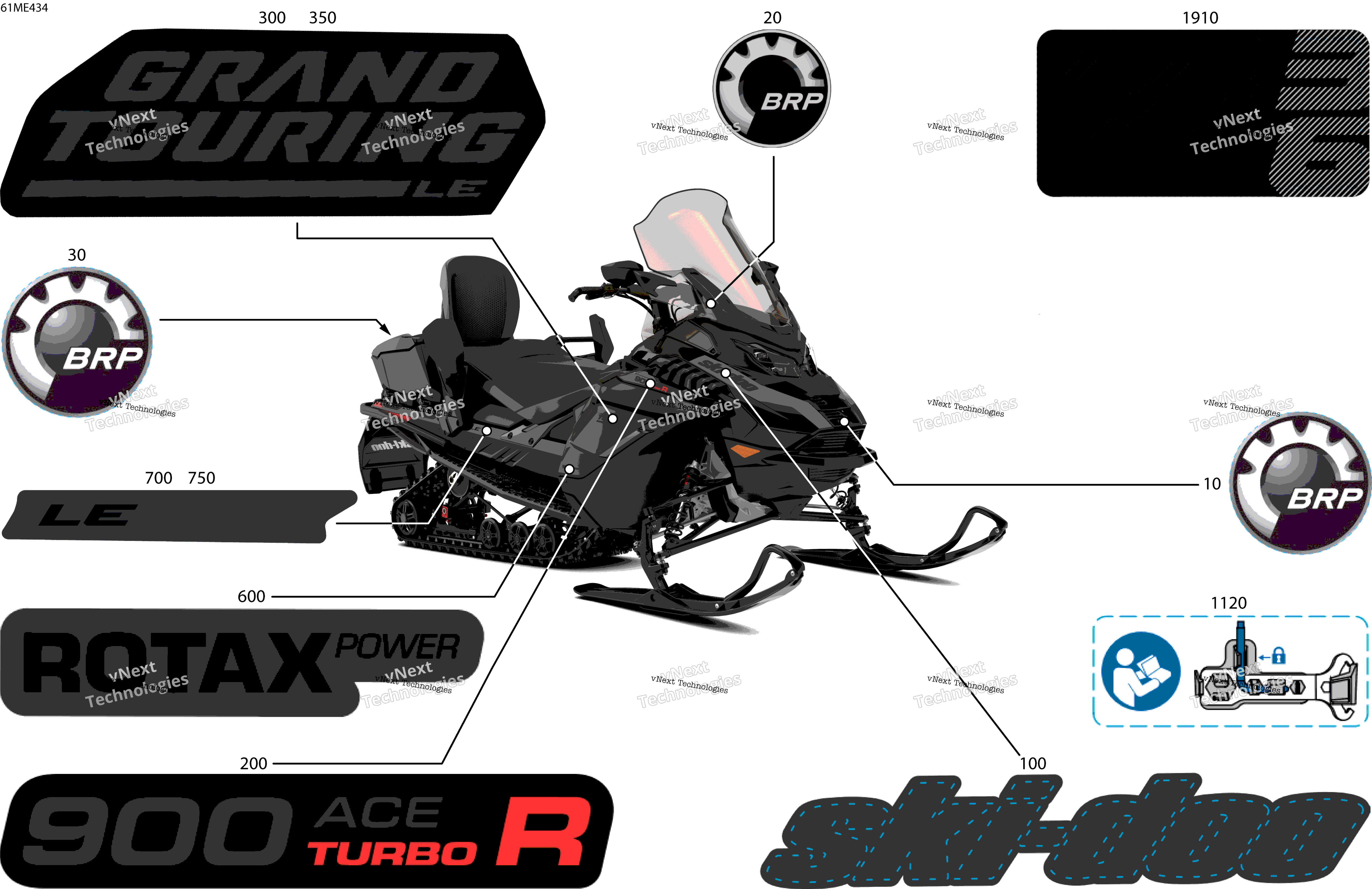 2025 GRAND TOURING - 900 ACE TURBO R - LE - EPSB - Deep Black - 137X15X1.25ST3 Track
