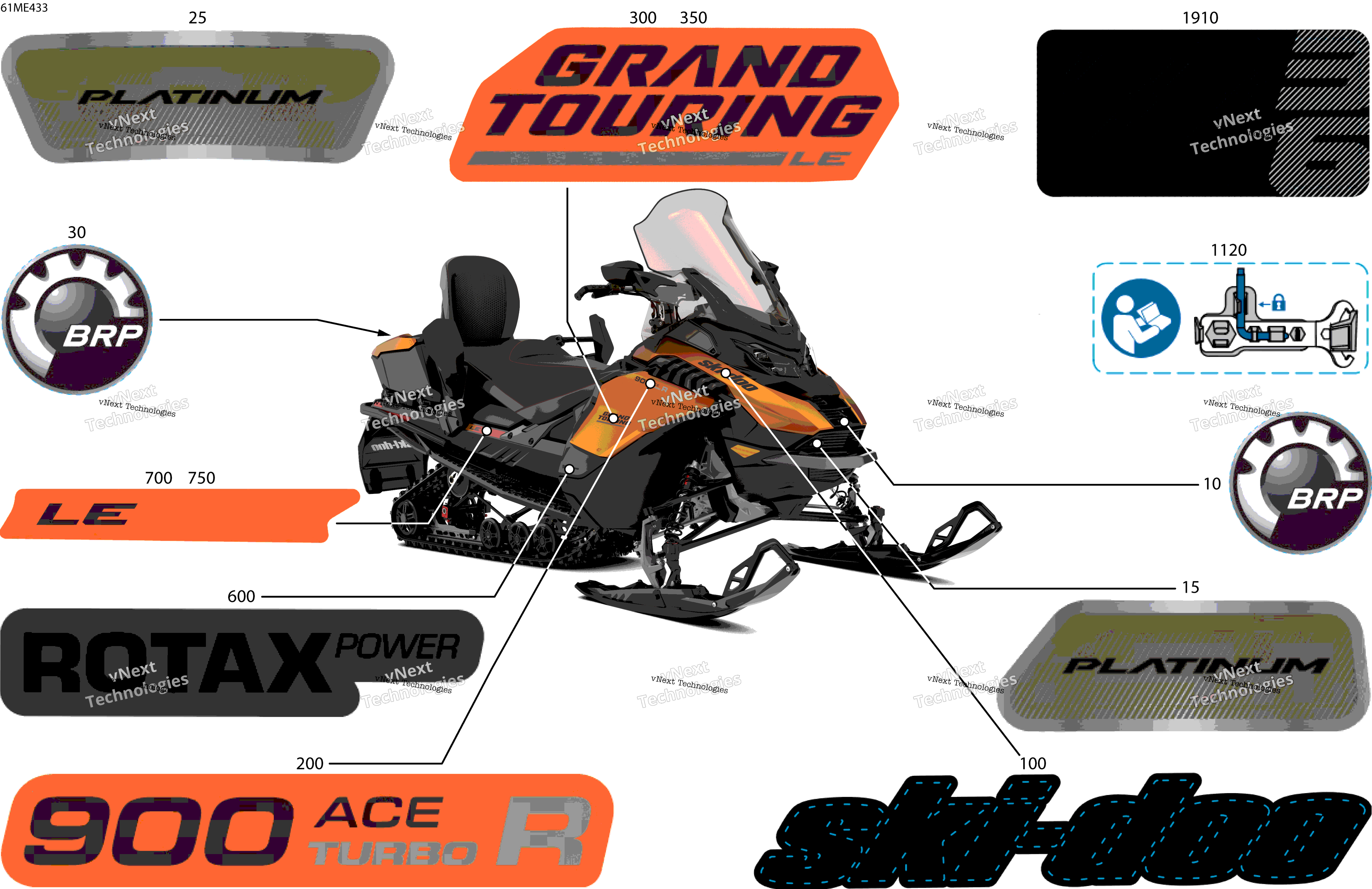 2025 GRAND TOURING - 900 ACE TURBO R - LE with Luxury Package - EPSA - Orange Metallic - 137X15X1.25ST3IR Track