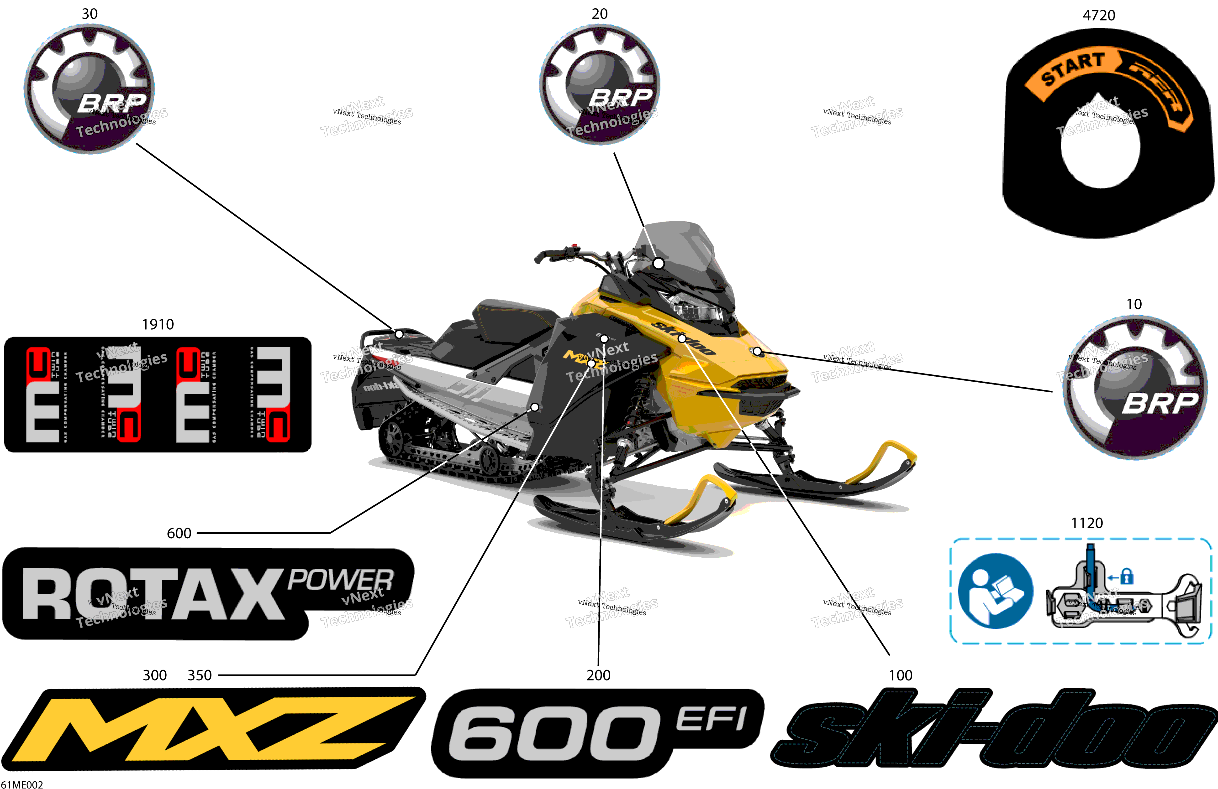 2025 MXZ - 600 EFI - SPORT - BHSA - Neo Yellow - 137X15X1.25RS Track