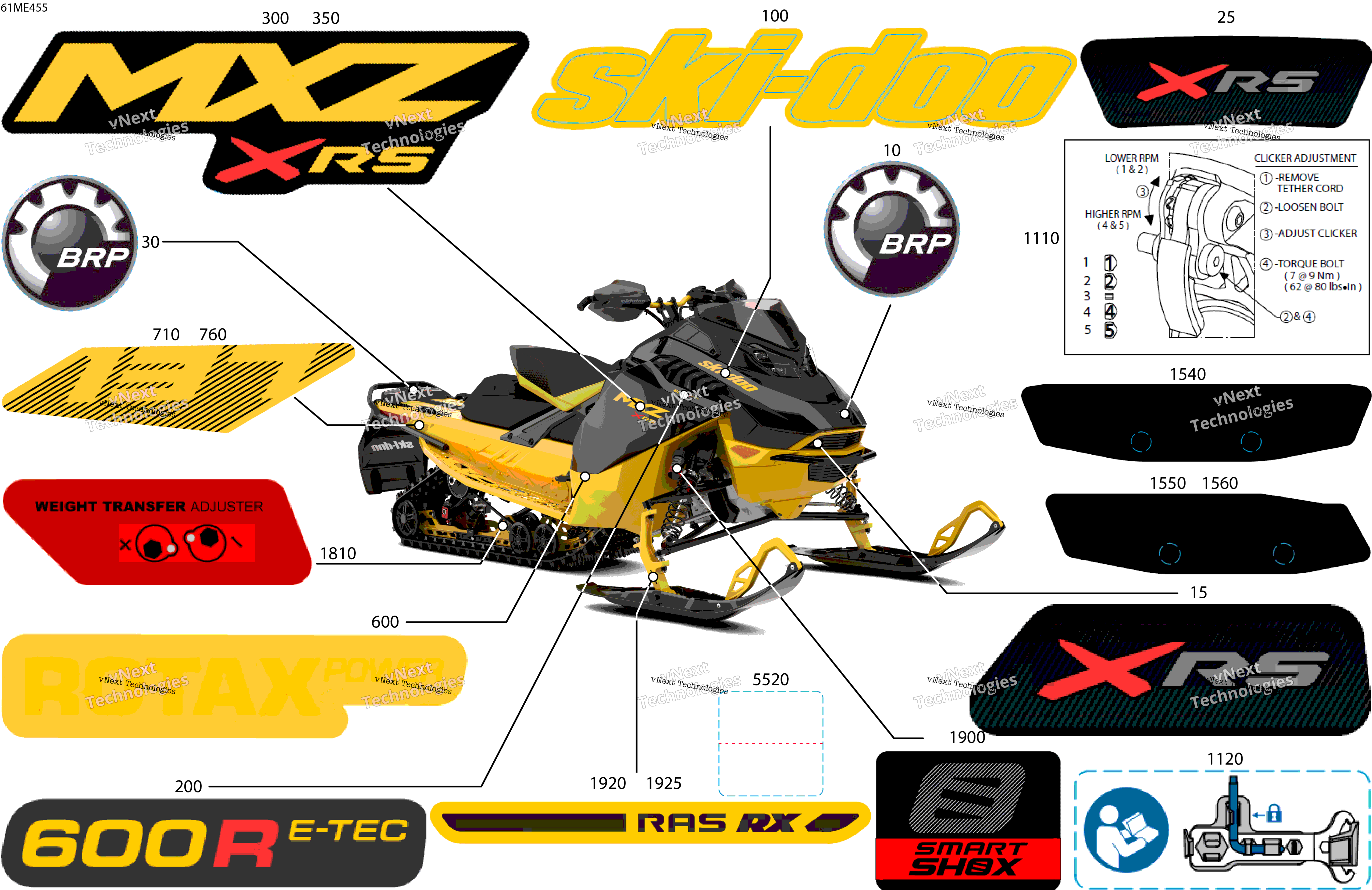 2025 MXZ - 600R E -TEC - X-RS - MZSB - Neo Yellow - 137X15X1.5IR Track