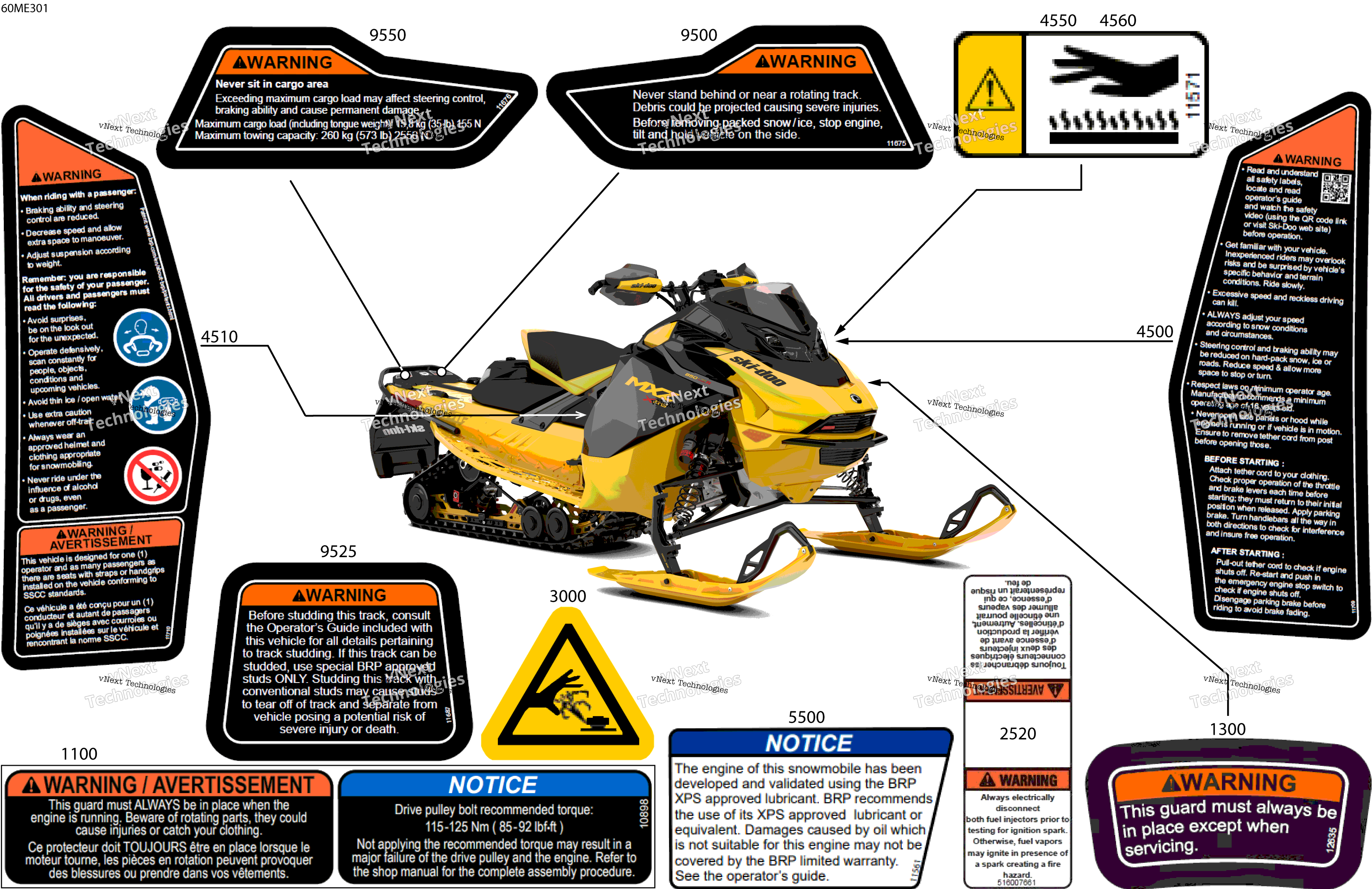 2025 MXZ - 600R E -TEC - X-RS - MZSK - Neo Yellow - 137X15X1.25IR Track
